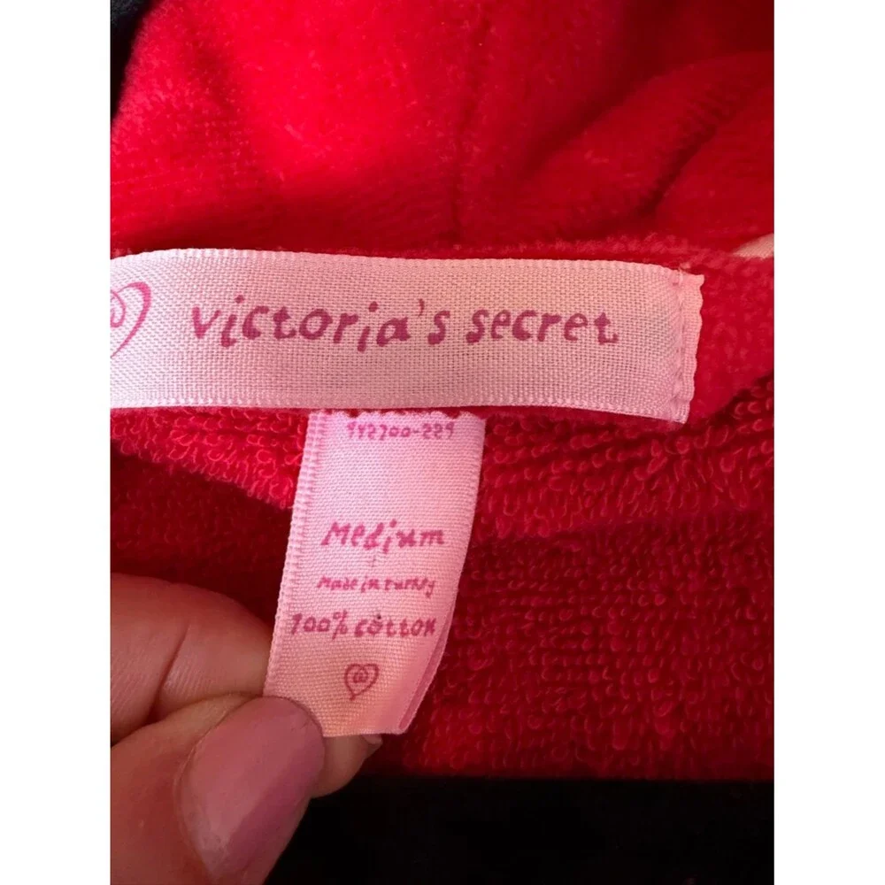Vintage Victoria's Secret Red Terry Cloth Bathrobe M Heavyweight Spa Luxury